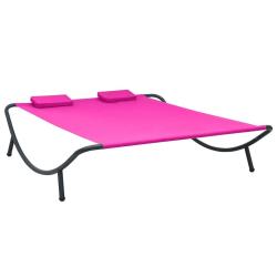 Lit de repos d'ext&eacute;rieur tissu rose