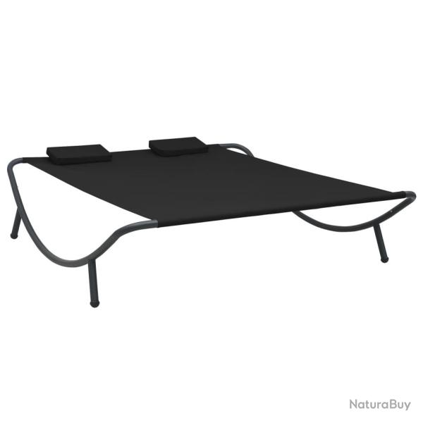 Chaise longue d'ext�rieur tissu noir alsavelo