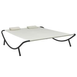 Chaise longue d'ext&eacute;rieur Tissu Cr&egrave;me