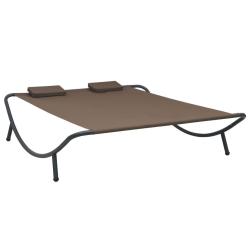 Chaise longue d'ext&eacute;rieur Tissu Marron