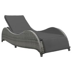 Chaise longue avec coussin R&eacute;sine tress&eacute;e Anthracite