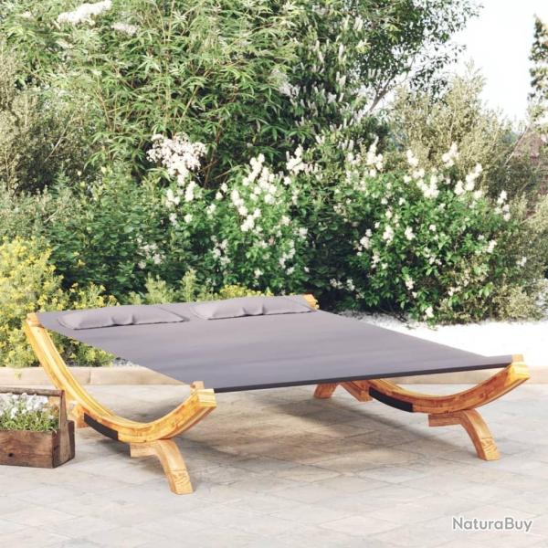 Lit de repos ext�rieur 165x188,5x46 cm Bois courb� Anthracite alsavelo