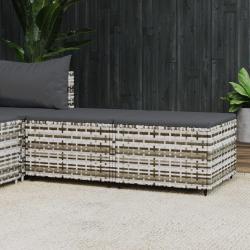 Repose-pieds de jardin et coussins lot de 2 gris r&eacute;sine tress&eacute;e