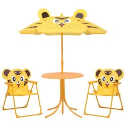 bistro avec parasol pour enfants 3 pcs Jaune alsavelo