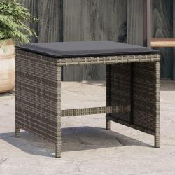 Tabourets de jardin avec coussins lot de 4 gris r&eacute;sine tress&eacute;e