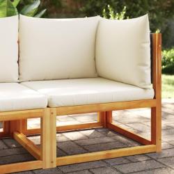 Canap&eacute; d'angle de jardin avec coussins en bois d'acacia et rotin