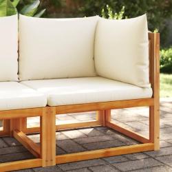 Canap&eacute; d'angle de jardin avec coussins en bois d'acacia et corde