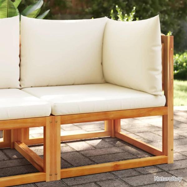 Canap� d'angle de jardin avec coussins bois massif d'acacia alsavelo
