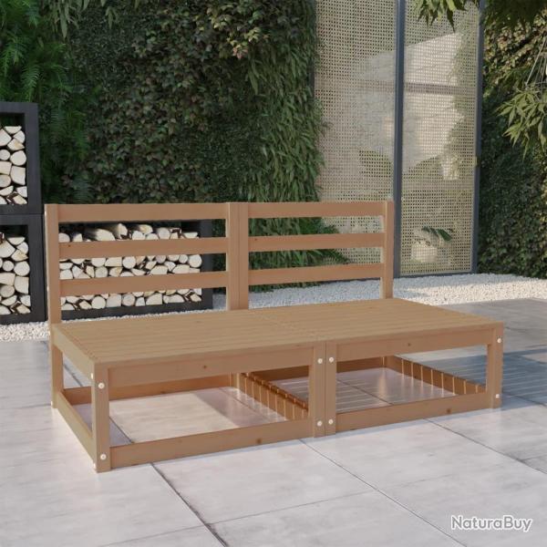 Canap� � 2 places de jardin Marron miel Bois de pin solide alsavelo