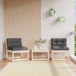 Canap&eacute;s de jardin avec coussins 2pcs bois de pin massif