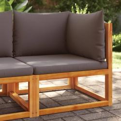 Canap&eacute; d'angle de jardin avec coussins en bois d'acacia et corde
