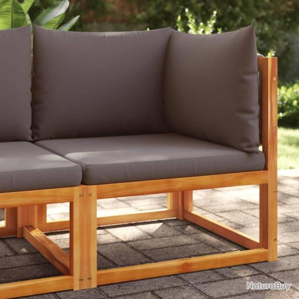 Canap� d'angle de jardin avec coussins bois massif d'acacia alsavelo