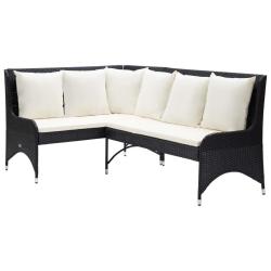 Canap&eacute;s d'angle de jardin 2 pcs R&eacute;sine tress&eacute;e Noir