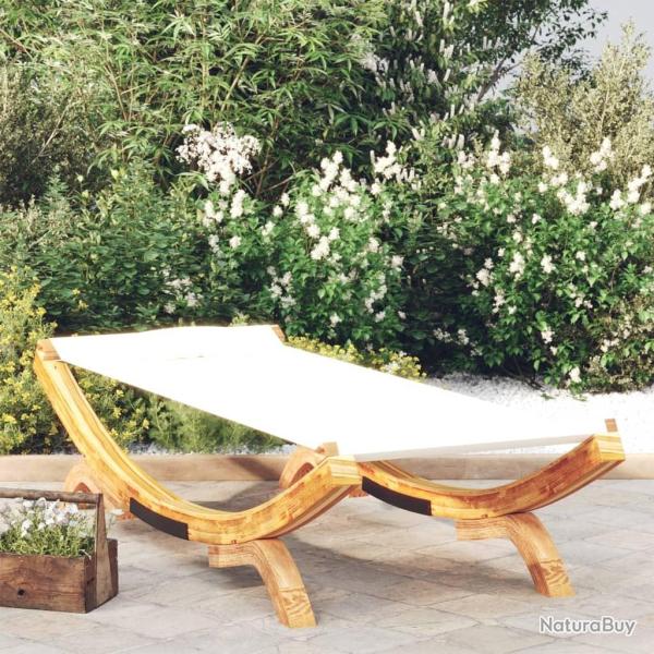 Lit de repos extrieur 100x188,5x44 cm Bois courb massif Crme alsavelo