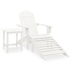 Chaise de jardin Adirondack avec pouf et table Sapin Blanc alsavelo