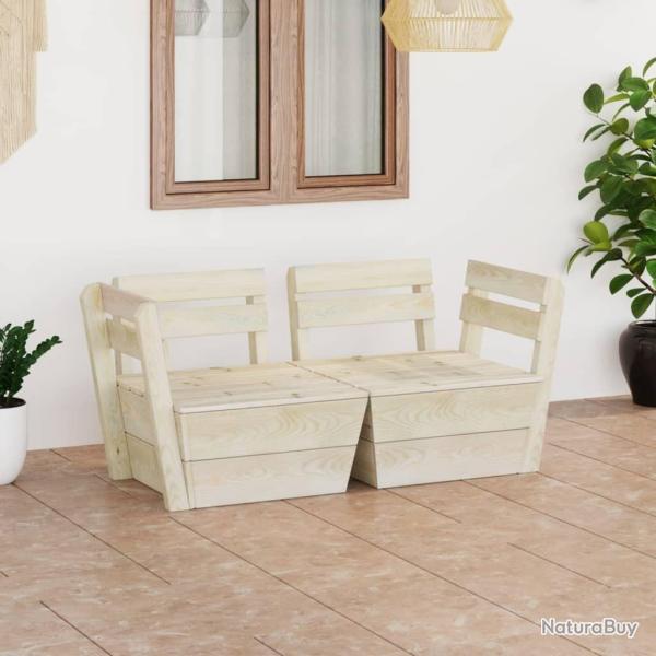 Canap� palette � 2 places de jardin Bois d'�pic�a impr�gn�