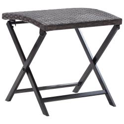 Tabouret pliable R&eacute;sine tress&eacute;e Marron