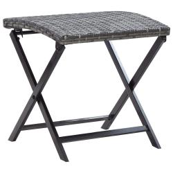 Tabouret pliable r&eacute;sine tress&eacute;e gris alsavelo