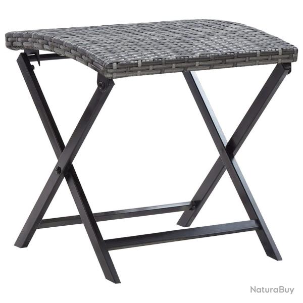Tabouret pliable r�sine tress�e gris