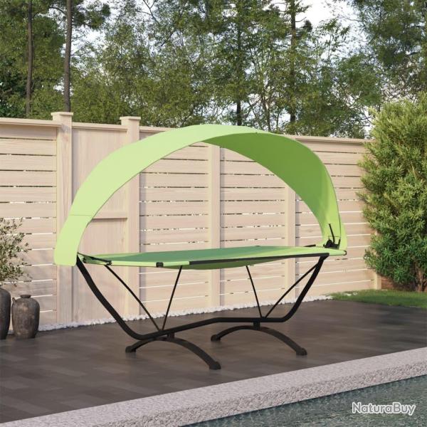 Lit de repos d'extrieur avec auvent Vert Acier et tissu Oxford alsavelo