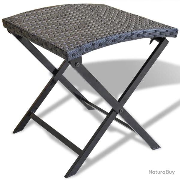 Tabouret pliable R�sine tress�e Noir alsavelo