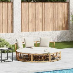 Chaise longue d'ext&eacute;rieur sans auvent r&eacute;sine tress&eacute;e