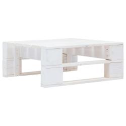 Repose-pied palette de jardin bois blanc