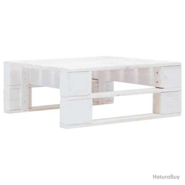 Repose-pied palette de jardin bois blanc alsavelo