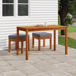 Ensemble &agrave; manger de jardin 3 pcs et coussins Acacia solide