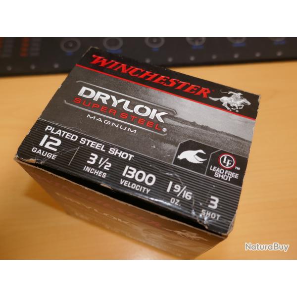 Lot de 20 Cartouches WINCHESTER Drylok super steel Cal.12/89 35G