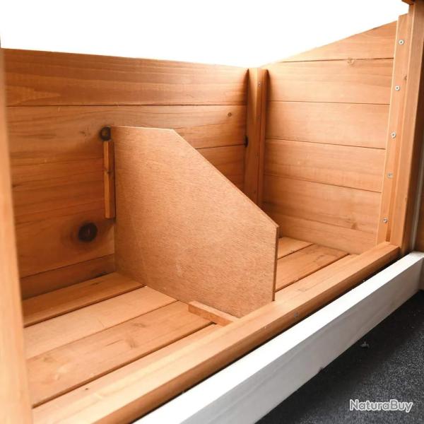 Poulailler bois 3 poules Confort toit plastique 112 x 77 x 92 cm