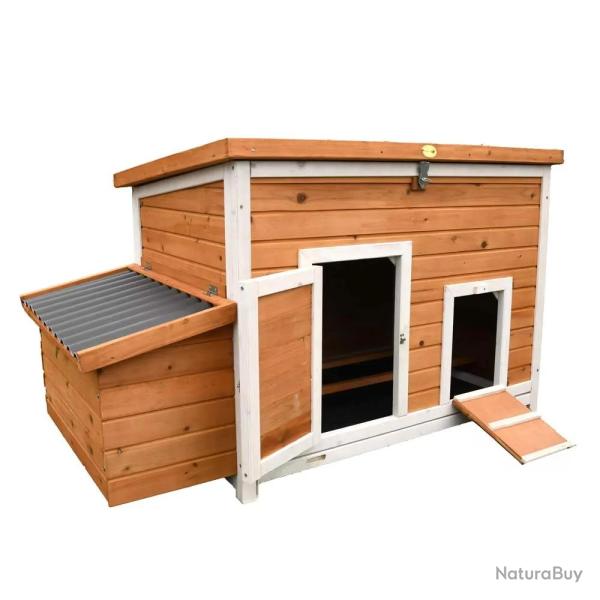 Poulailler 6 poules Hefa toit plastique avec perchoirs