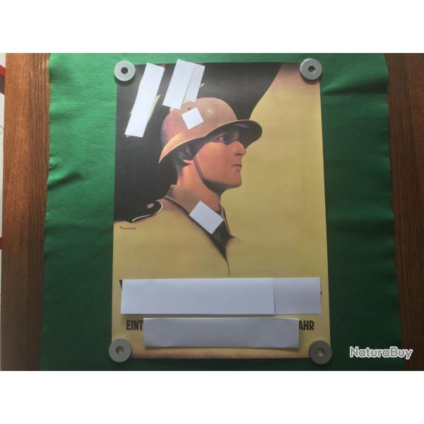 AFFICHE PROPAGANDE NAZIE DE RECRUTEMENT.( REPRO)