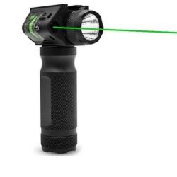 Poignée Tactique Lampe 1000 lumens Laser vert pour rail picatinny en métal