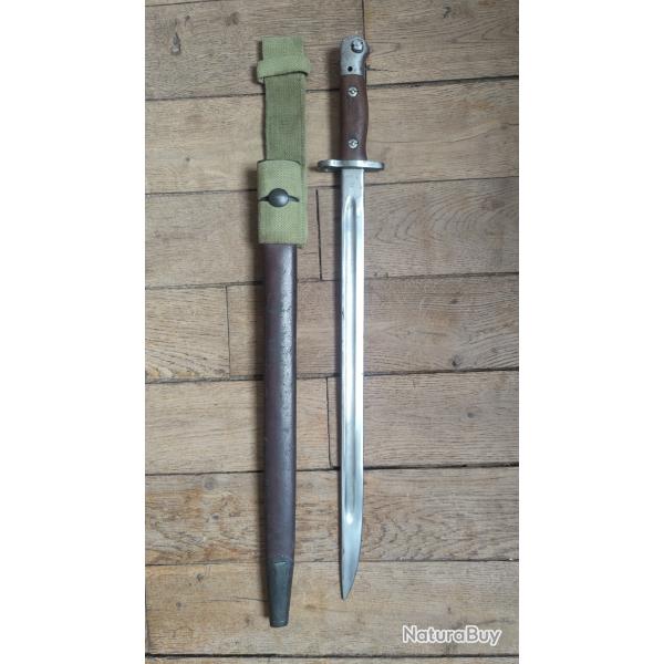 Ba�onnette pat-1907 Lithgow 1942. Fourreau "mangrovite 43" Australie...