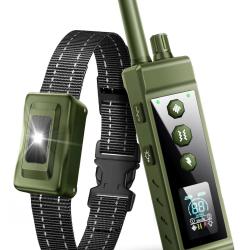 Collier de Dressage Chien 1000 m Double Canal IP67 Rechargeable LED T&eacute;l&eacute;commande 99 Niveaux &Eacute;tanche