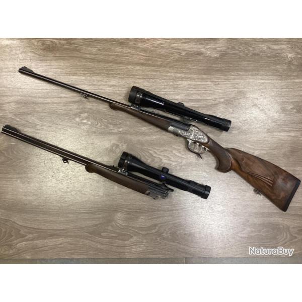 MAGNIFIQUE Kettner Scheiring mod�le Kipplauf cal 300wm + canon berstutzen cal 6,5x57R et 22 Hornet