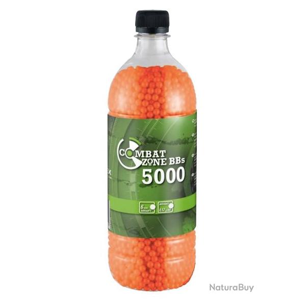 BILLES BBS 6MM "COMBAT ZONE" ORANGE 0.12G BOUTEILLE X5000