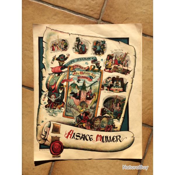 2 Affiches Vins d'Alsace vintage