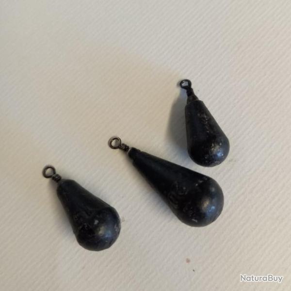 Lot de 3 Plombs d' Arlesey noir, de poids diffrents 10, 15 et 20 grammes
