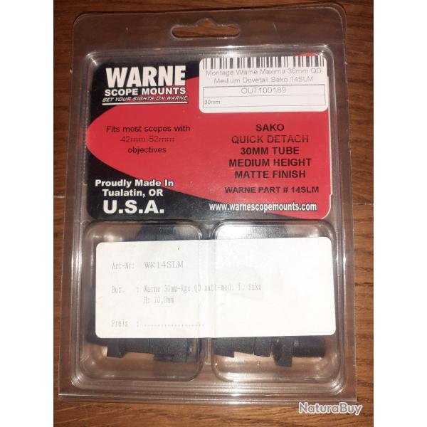 Warne QD medium 30mm pour Sako