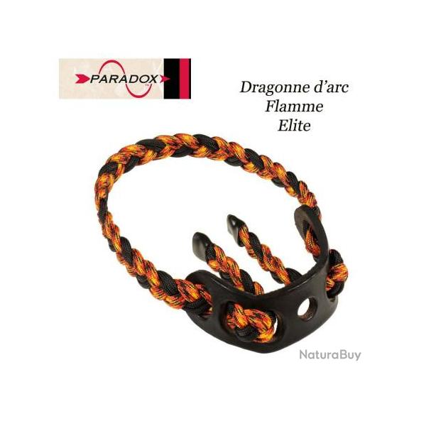 PARADOX Dragonne d'arc tresse avec finition cuir  Flamme Elite