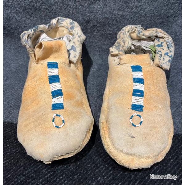 Mocassins indiens des plaines en peau de cerf indianiste taille 43 ( petit prix)