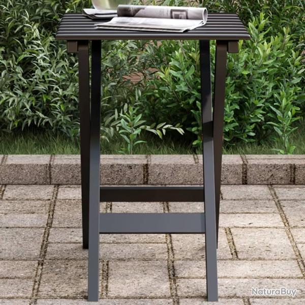 Table d'appoint pliable noir bois de peuplier massif alsavelo