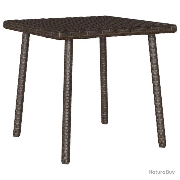 Table basse de jardin rectangulaire marron 40x40x37 cm rotin alsavelo