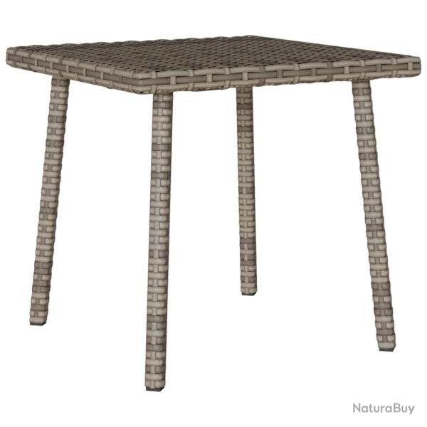 Table basse de jardin rectangulaire gris 40x40x37 cm rotin alsavelo