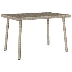 Table basse de jardin rectangulaire gris clair r&eacute;sine tress&eacute;e