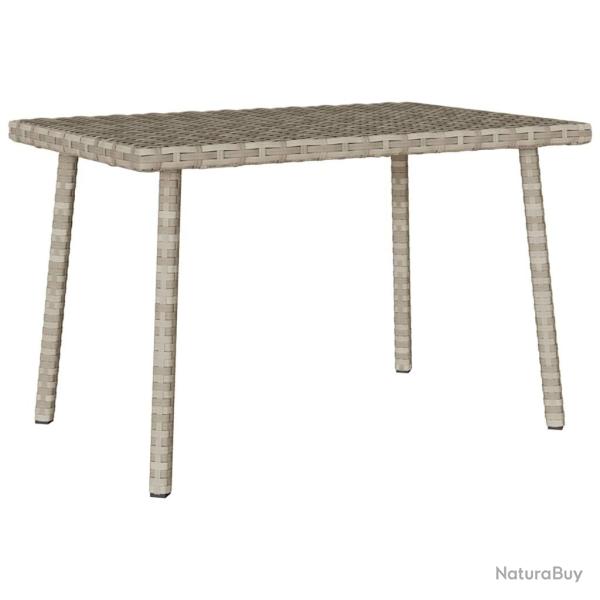 Table basse de jardin rectangulaire gris clair r�sine tress�e