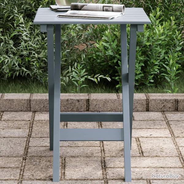 Table d'appoint pliable gris bois de peuplier massif
