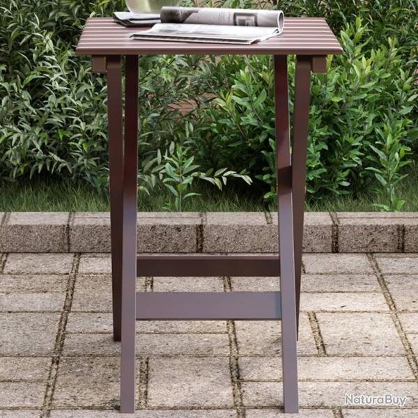 Table d'appoint pliable marron bois de peuplier massif